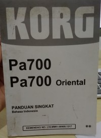 Image of KORG Pa700/Pa700 Oriental: Panduan Singkat (Bahasa Indonesia)